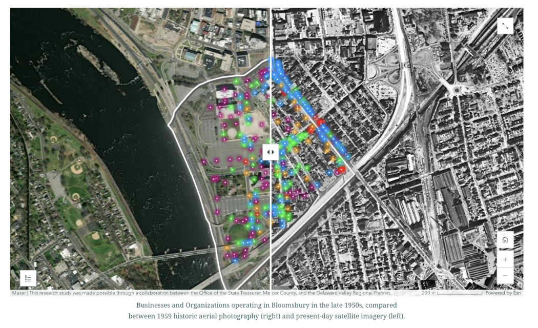 Aerial image of Bloomsbury neighborhood in the 1950s